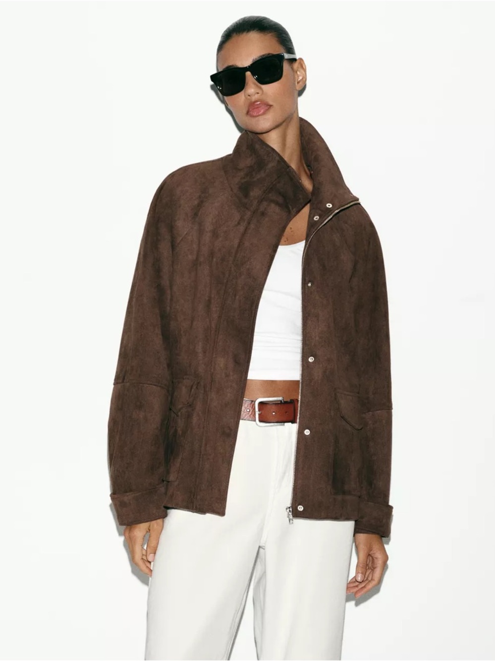 Zara Brown Suede Jacket